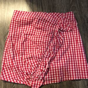 Red and white gingham skirt